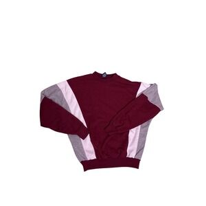 JanSport Vintage Y2K Crewneck Sweatshirt Colorblock Maroon Gray Mens